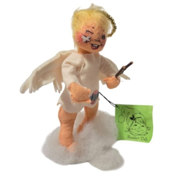Annalee Dolls Vintage 1980s Naughty Baby Angel with Sling Shot in a Cloud - Picture 3 of 7